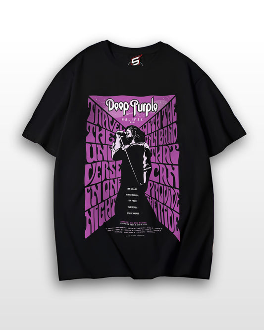 Deep Purple Black Oversized T-shirt