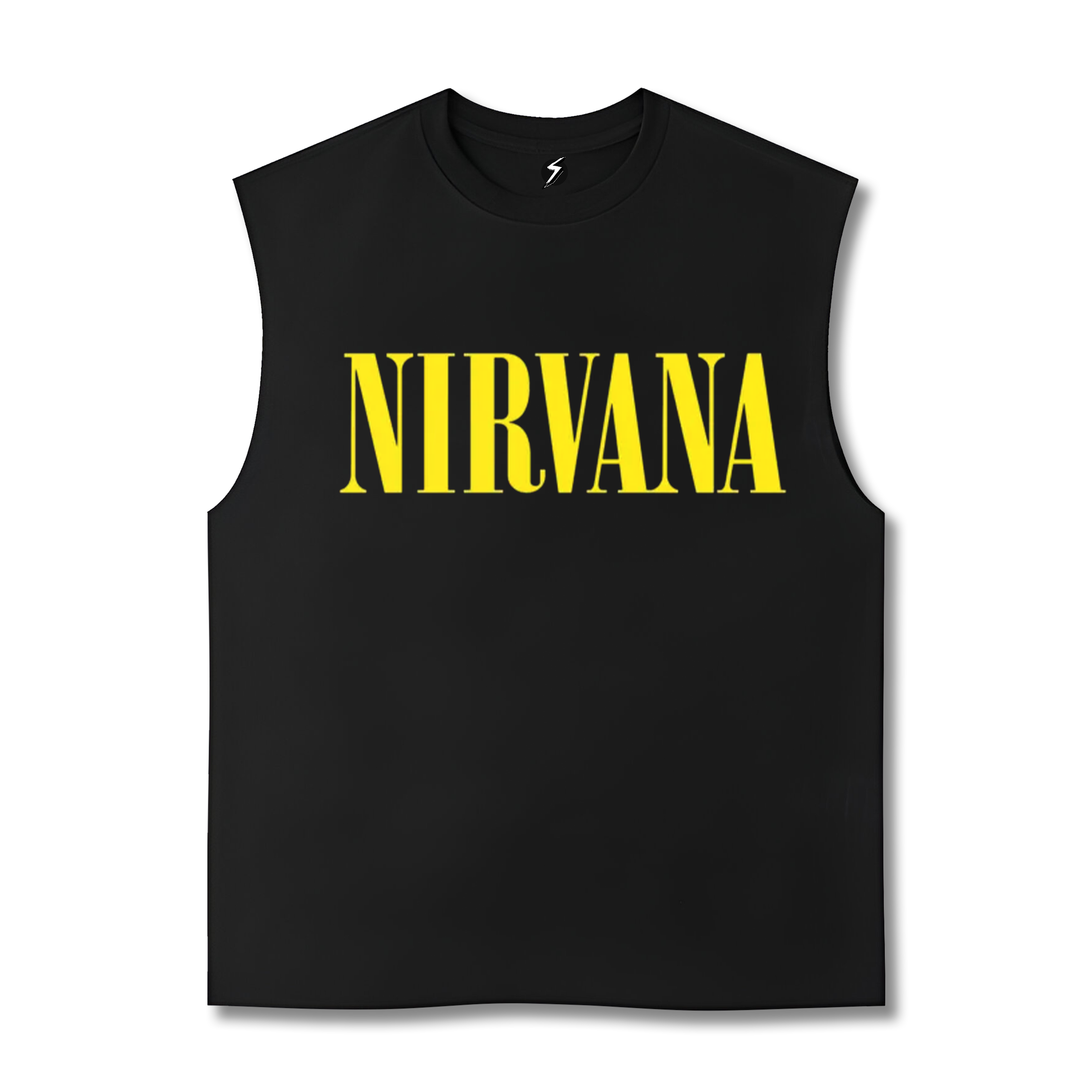 NIRVANA BLACK Back Printed Oversizedg Tank