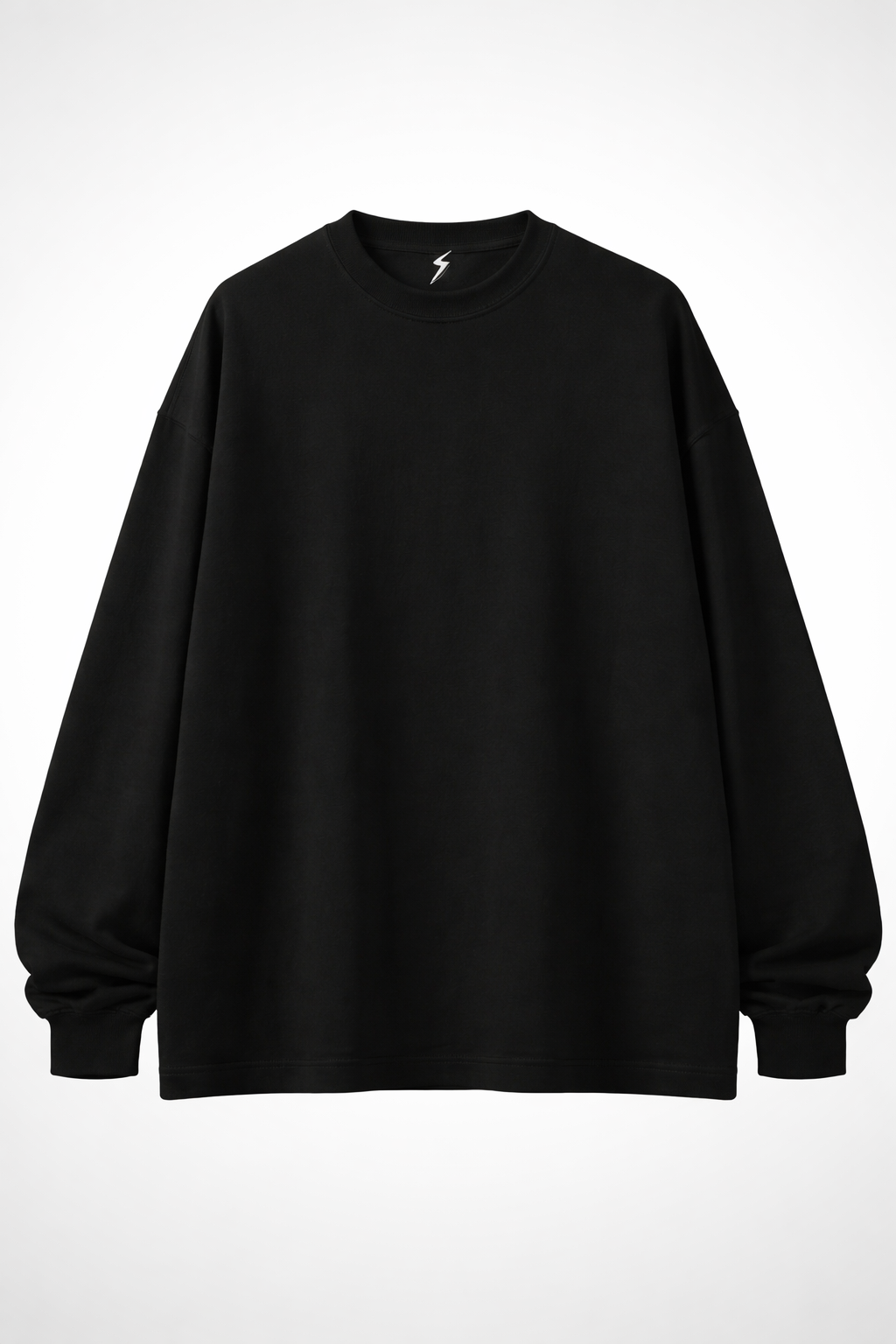 Black Solid Oversized Long sleeves T-shirt