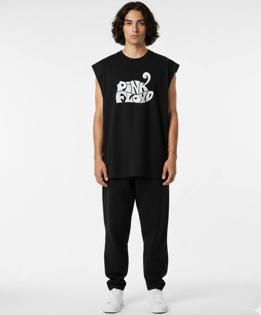 PINK FLOYD BW Back Printed Oversized Tank