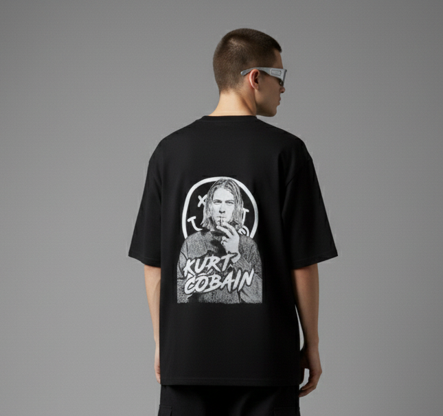 KURT COBAIN Back-Printed Oversized Tshirt