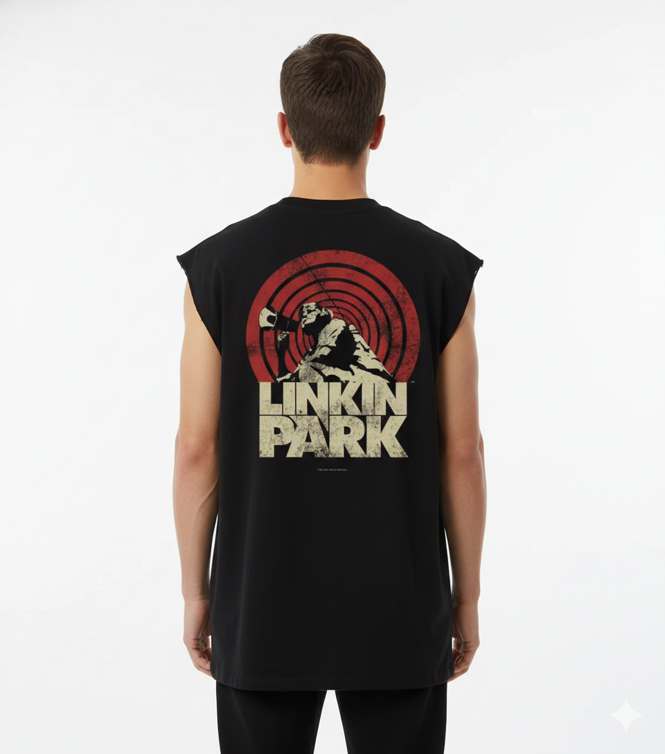 LINKIN PARK Red Back Printed Oversized Tank