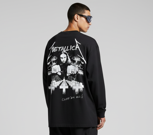 METALLICA BLACK Full Sleeves Oversized T-shirt