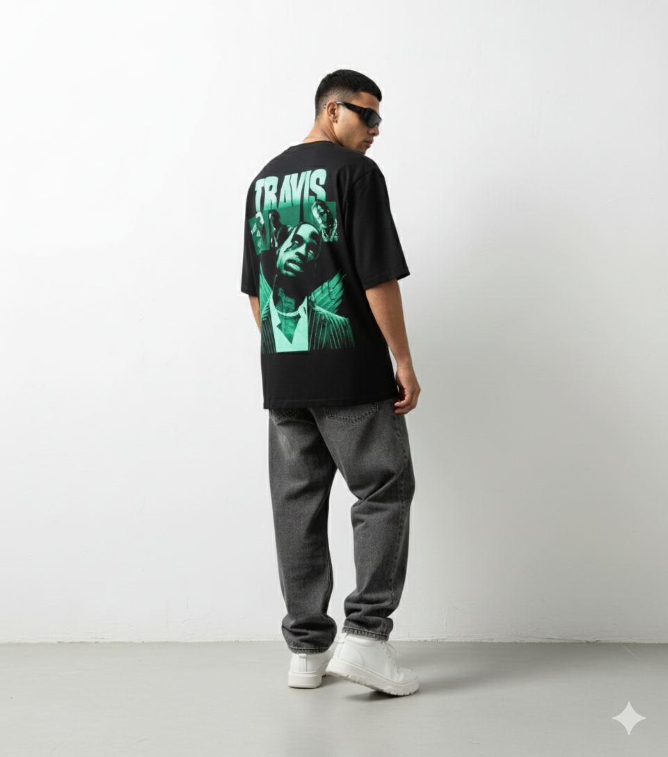 Travis Scott Back Printed Oversized Tshirt