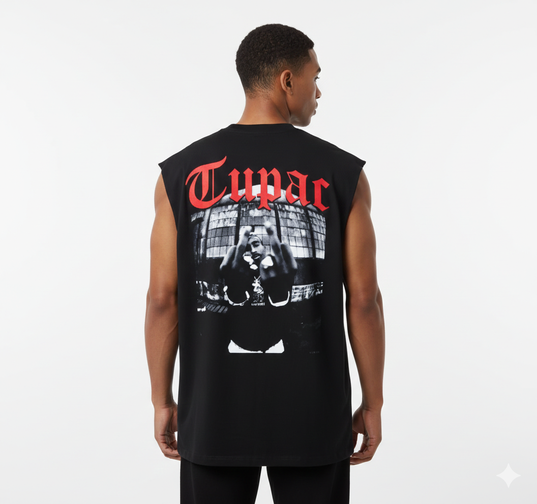 TUPAC Back-Printed Oversized Tank