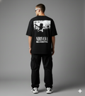 NIRVANA BLACK Back Printed Oversized T-shirt