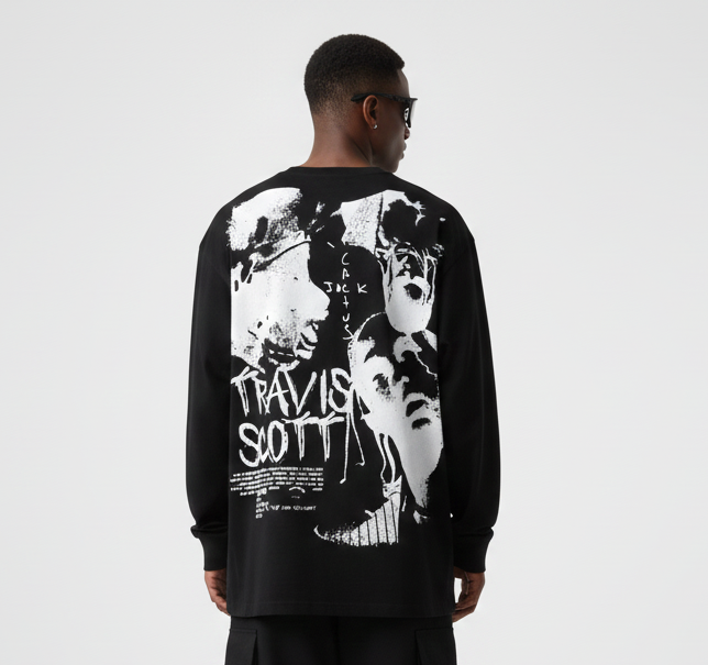 Travis Scott Albums Full Sleeves Oversized T-shirt