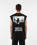 NIRVANA BLACK Back Printed Oversizedg Tank