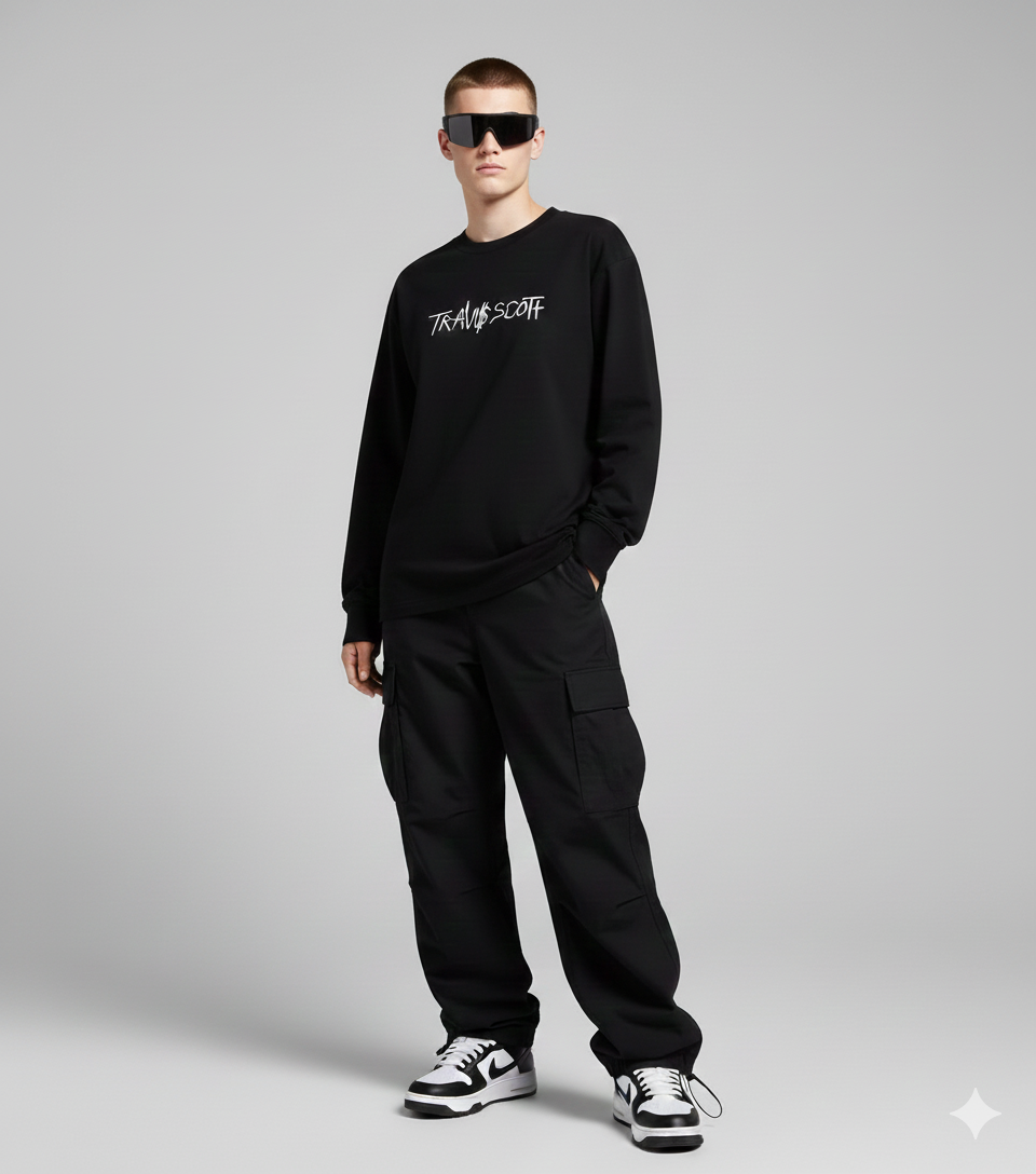 TRAVIS SCOTT Full Sleeves Oversized T-shirt