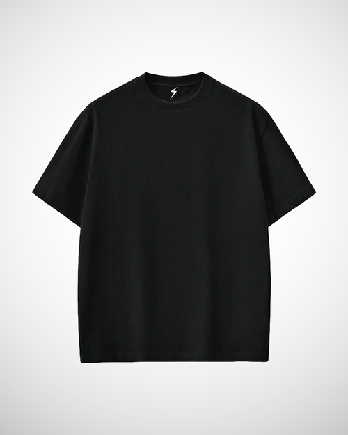 Black Solid Oversized T-shirt