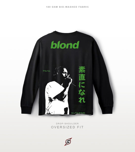 BLOND Back-Printed Oversized Full Sleeves T-shirt