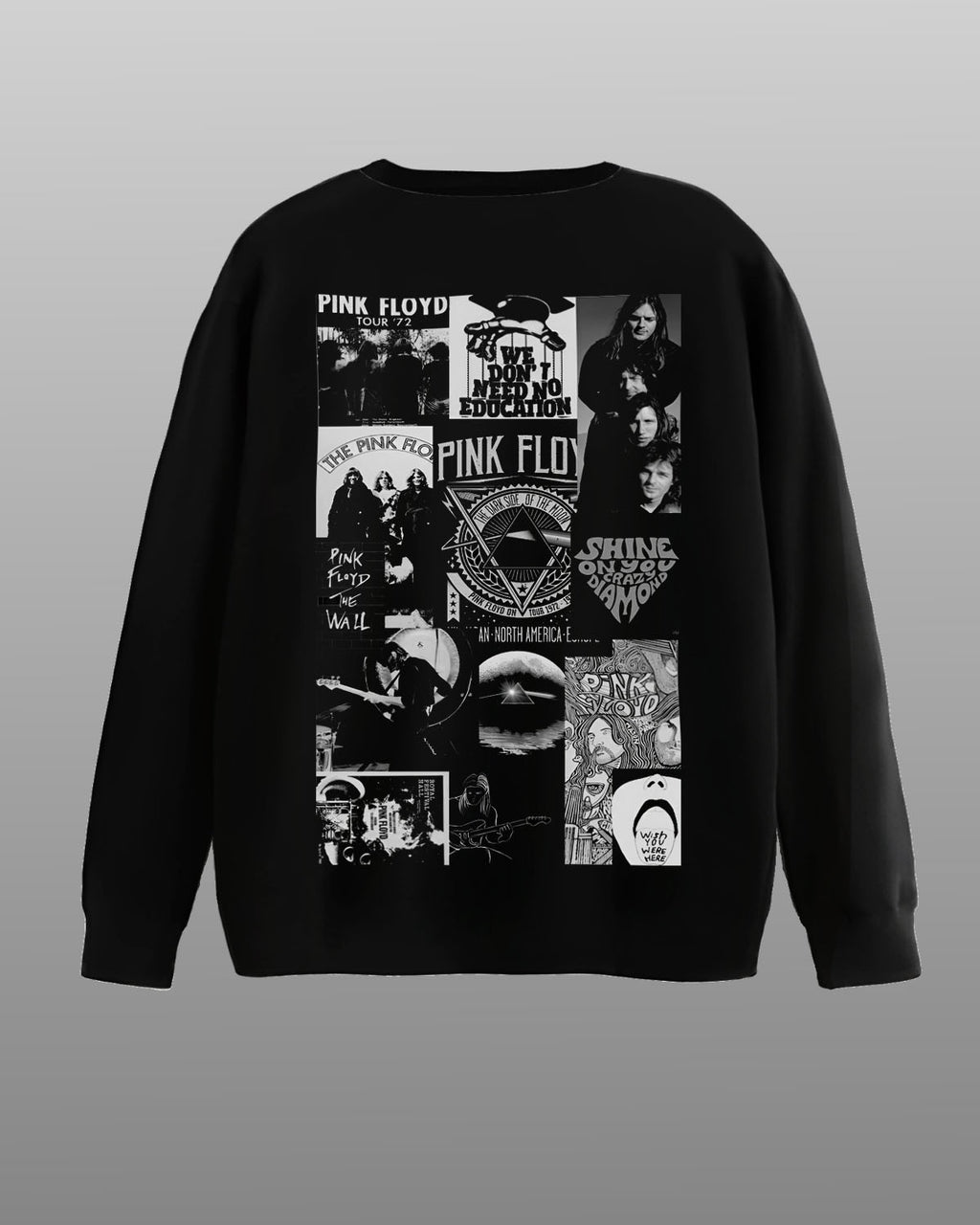 Pink Floyd BW Full Sleeves Oversized T-shirt