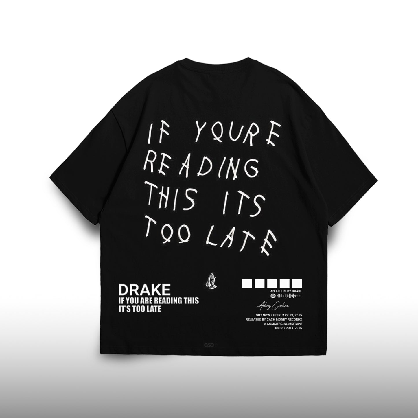 Drake “Too Late” Oversized Tee – Black