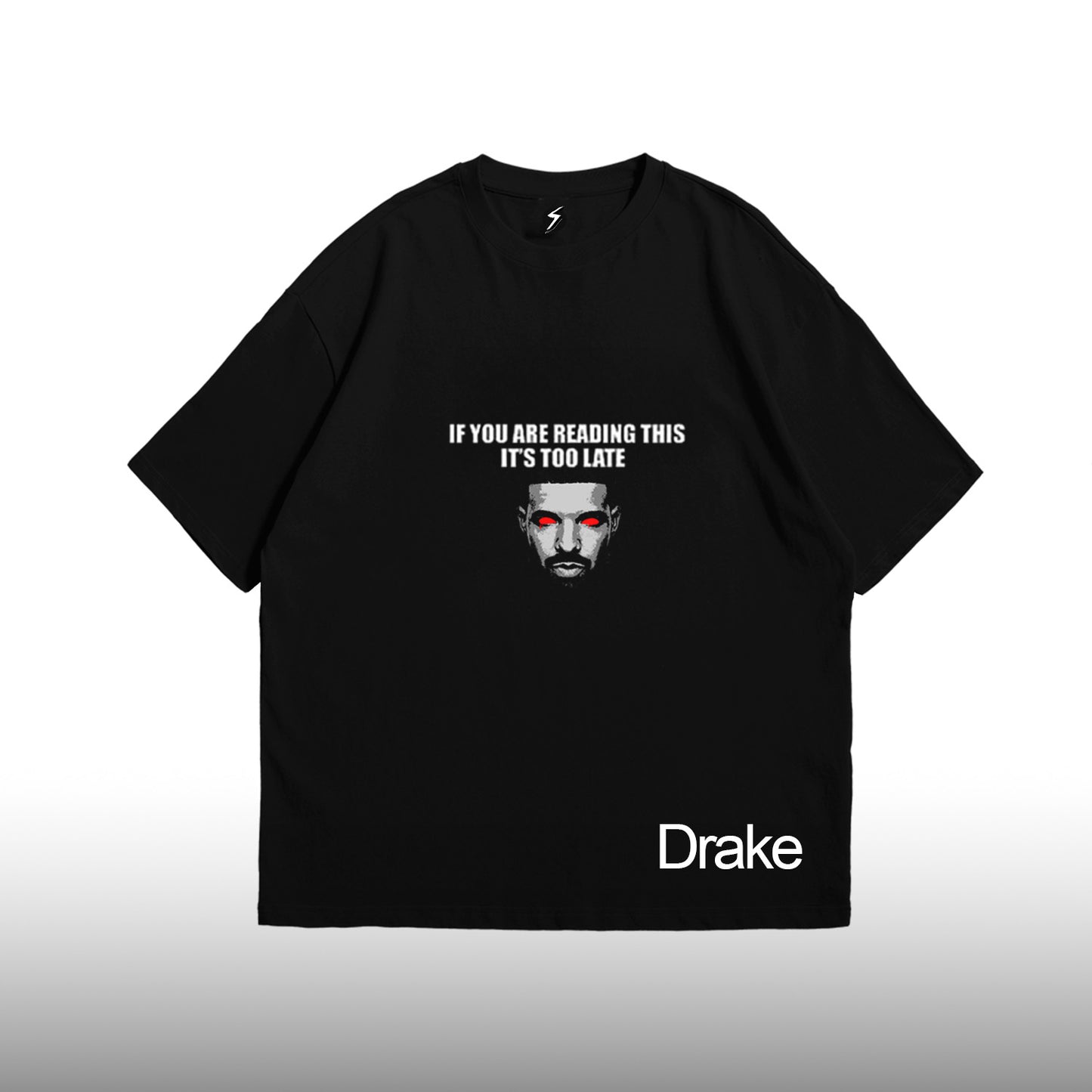 Drake “Too Late” Oversized Tee – Black