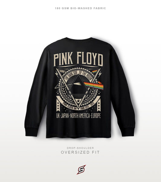 PINK FLOYD DSOTM Back Printed Oversized Full Sleeves T-shirt