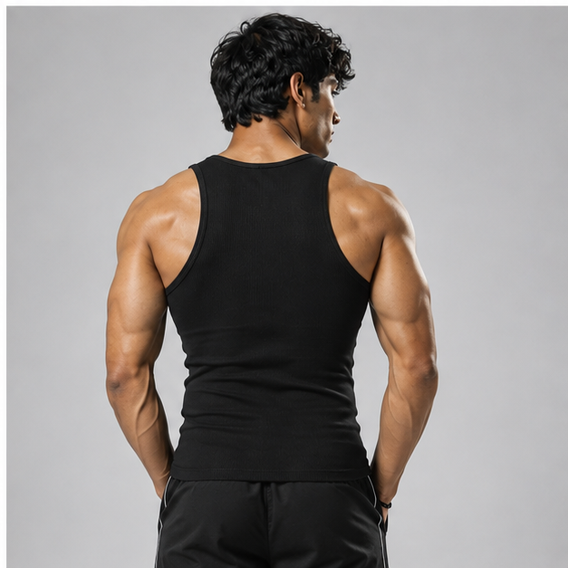 Super Ribbed Vest | Black