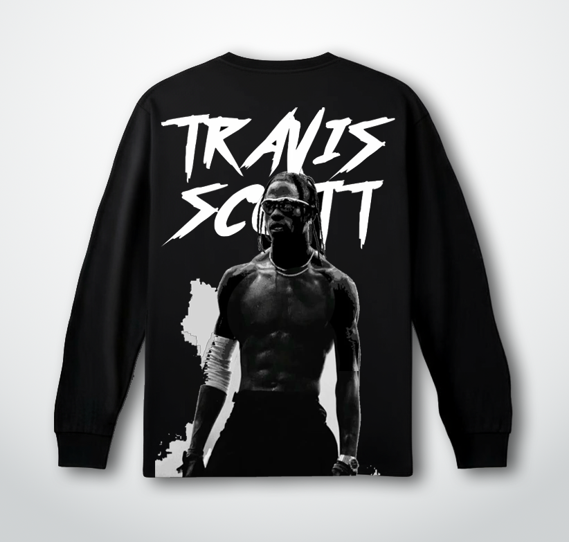Travis Scott Black Full Sleeves Oversized T-shirt