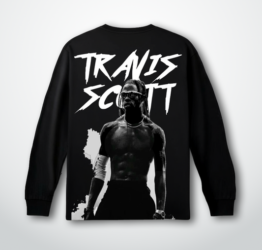 Travis Scott Black Full Sleeves Oversized T-shirt