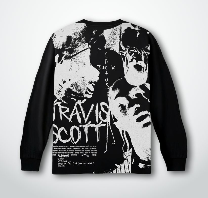 Travis Scott Albums Full Sleeves Oversized T-shirt